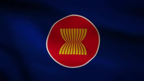 Association Of Southeast Asian Nations Waving Flag