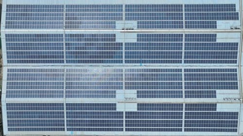 Solar power station on factory rooftop