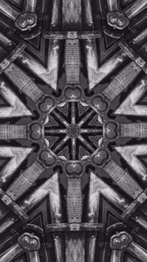 VJ Fraktaler kaleidoskopischer Hintergrund. Dramatisch Hintergrundbewegung, fraktales, vertikales Video