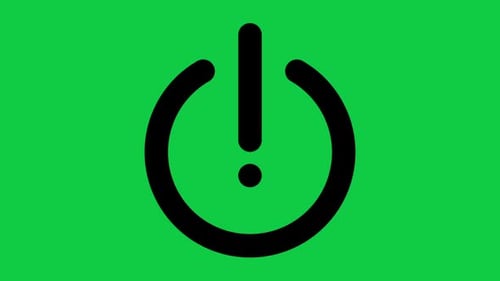 Flat Design Power On Off Icon Animation