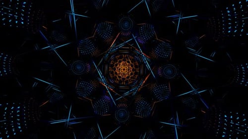 Vibrant Neon Shapes Form an Abstract Hypnotic Psychedelic VJ Loop