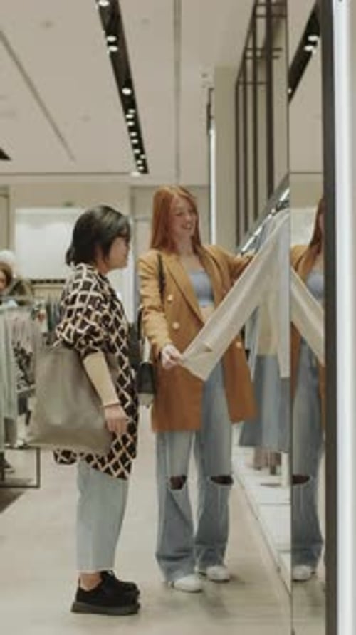 Multiracial Female Friends at Clothing Store