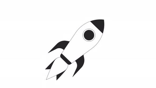 Rocket in Flight Bw Animation
