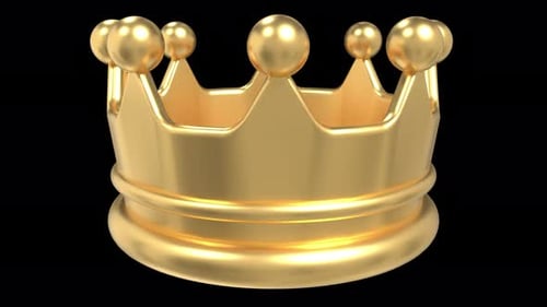 Gold crown animation. Shiny gold crown. Royal majesty symbol. Seamless and looped animation