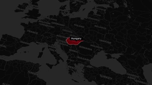 Flat Design Animated Map Highlight for Hungary