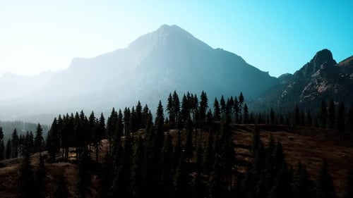 Aerial View of Canadian Rockies Mountain