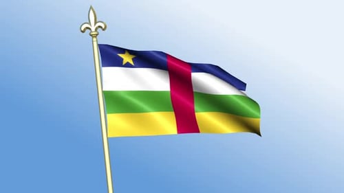 Central African Republic Flag Waving in Realistic Loop Animation