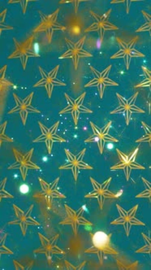 Golden Starlight On A Blue Background 02 HD