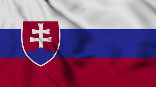 Slovakia National Flag Waving Seamless Loop Animation
