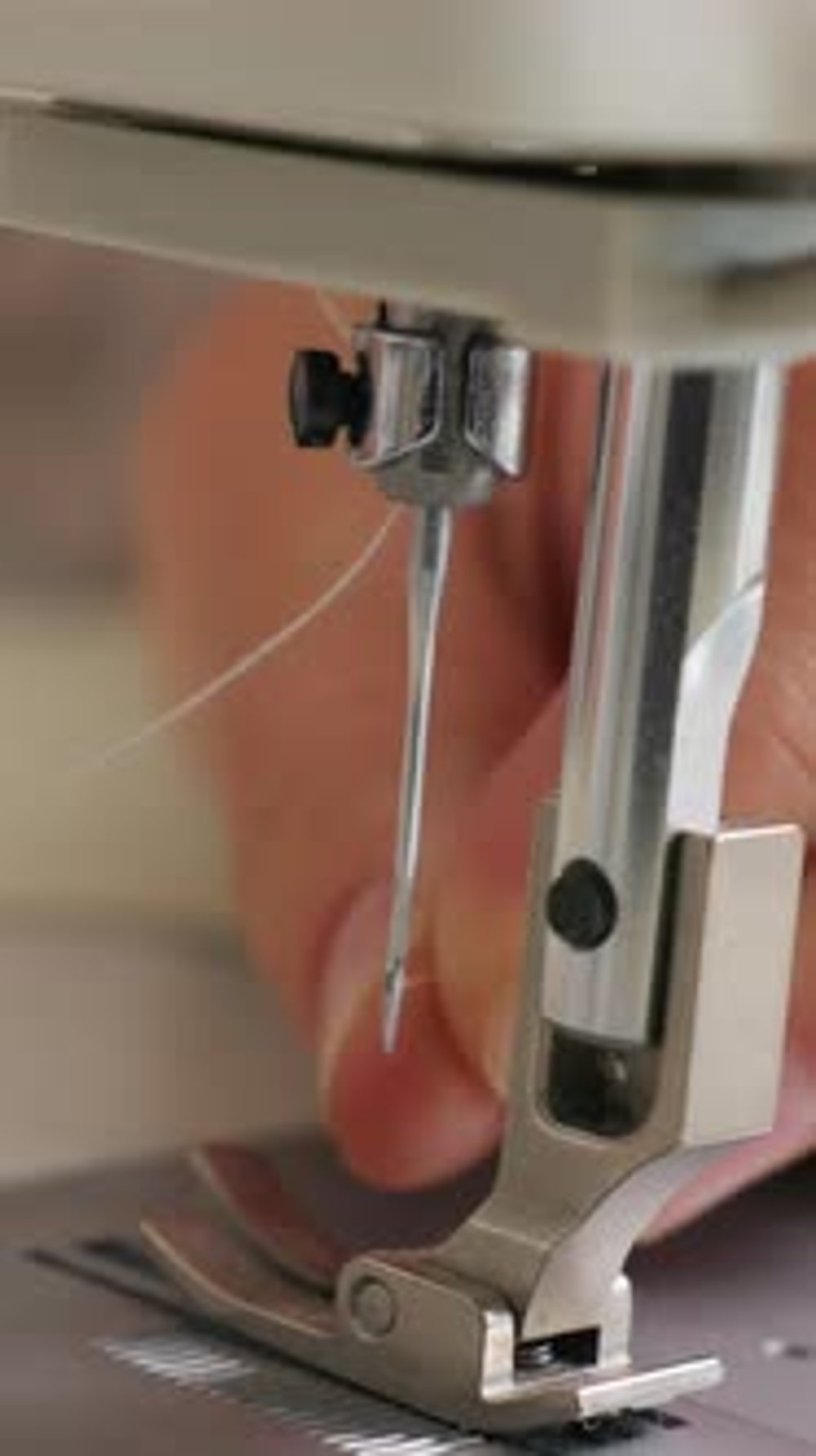 Sewing Machine Needle Inserting Thread Close-up, People Stock Footage ...