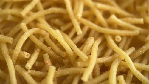 Close Up of Seasoned Macaroni Noodles