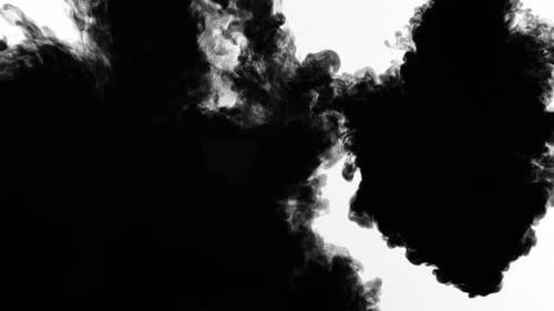 Collection Sumi : effet de double goutte d'encre coulant sur les côtés sur fond blanc