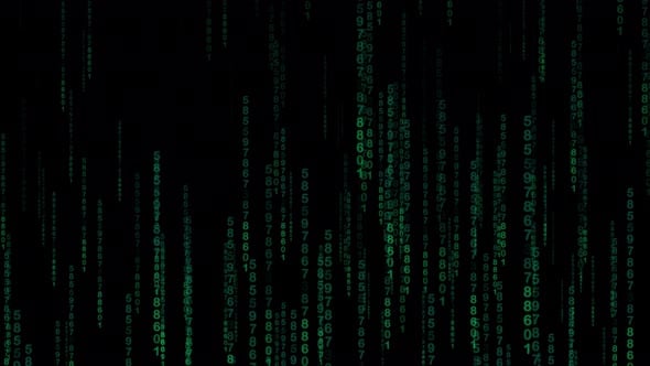 Raining Binary Code Simulates The Matrix Films Computer Code Falling ...