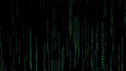 Raining Binary Code Simulates The Matrix Films Computer Code Falling Downwards Endlessly