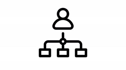 Animated Flat Design Organizational Chart Icon