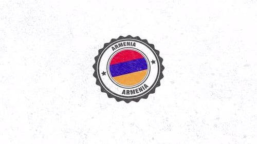 Tampon en caoutchouc avec drapeau arménien