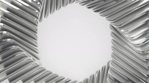 Abstract Geometric Tunnel Reveal with Metallic Spirals