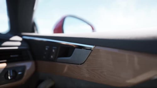 Realistic Luxury Car Interior Door Panel Animation