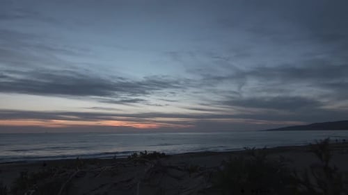 Sunset beach time lapse (motion).
