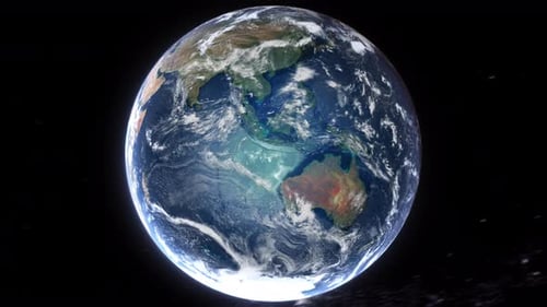 Realistic Earth From Space Zoom In Clouds South Africa