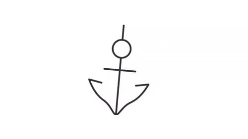 Animated Hand-Drawn Anchor Icon with Wiggly Lines