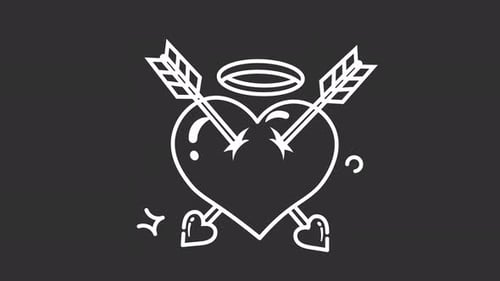 Love heart arrow romance valentine tattoo drawing