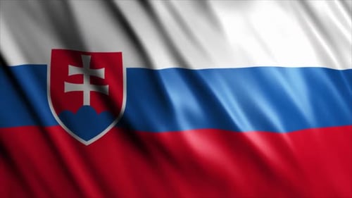 Realistic Slovakia Flag Waving Seamless Loop