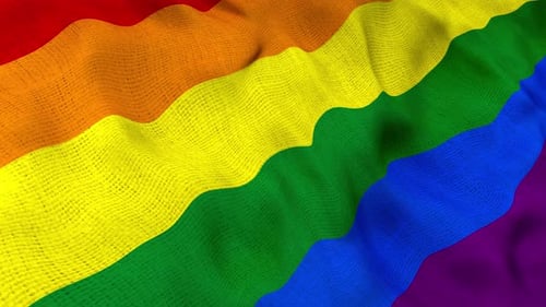 Waving Pride Flag: Symbol of LGBTQ+ Community