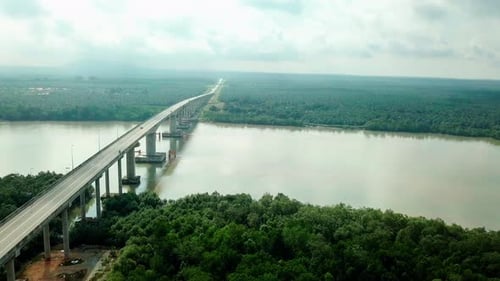 Aerial view of Pulau Indah bridge, Port Klang