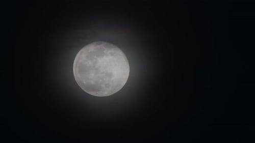 Close Up of Full Moon in Night Sky