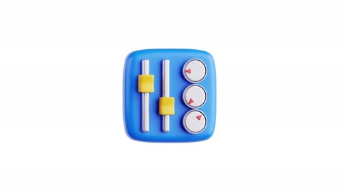 Animated 3D Equalizer Control Panel Icon