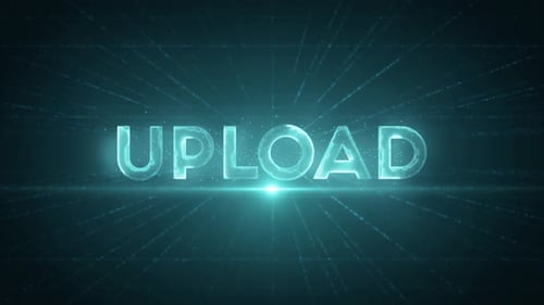 Futuristic Glowing Text Reveal on Digital Grid