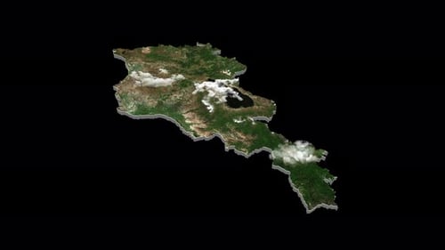 3D-Länderkarte-Animation von Armenien, transparentes Alpha-Format