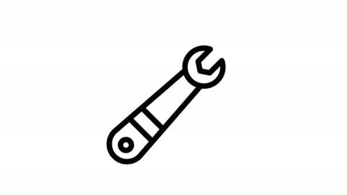 Animated Flat Design Wrench Tool Icon