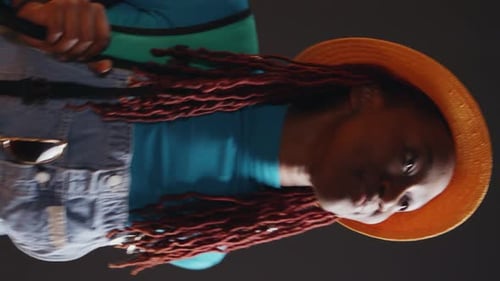 Vertical Video Traveller with Baggage and Suitcase