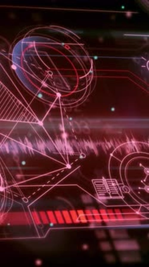 Animated Digital Data Array in the Form of Infographics