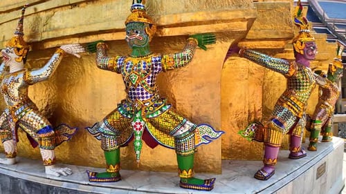 Ornate Guardian Figures at Wat Arun Temple, Bangkok