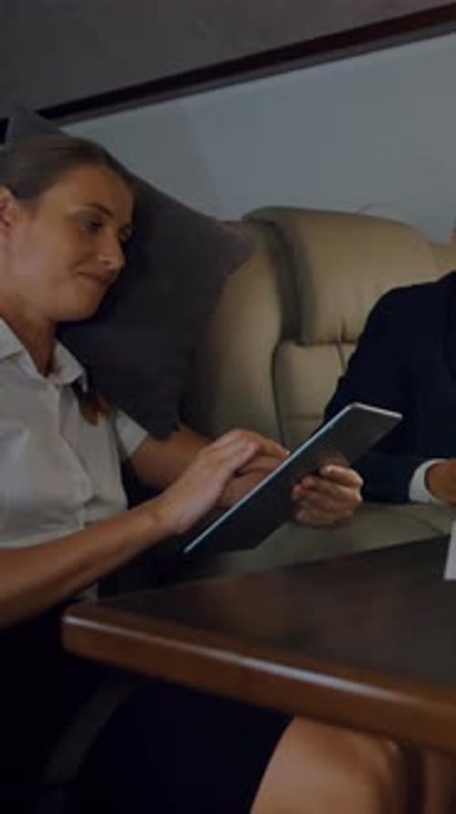 Business Meeting on a Private Airplane