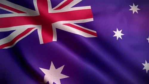 Realistic Waving Australian Flag Loopable Background