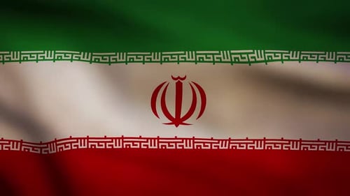 Realistic Waving Flag of Iran