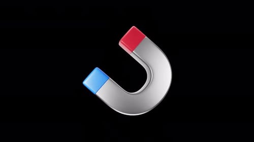 Rotating 3D Horseshoe Magnet Animation