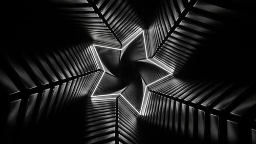 Black And White Star Spiral Tunnel Background Vj Loop In HD