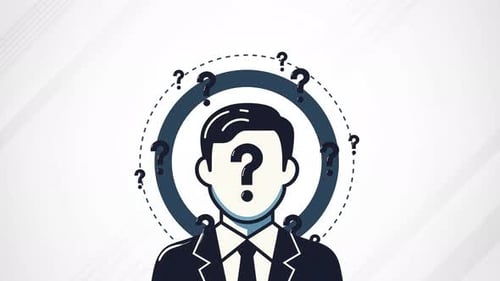 Confusion Concept, question mark secret gossips information doubt isolated on painted background