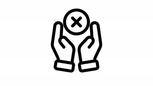 Animated Line Art Hands Holding Changing Status Icon