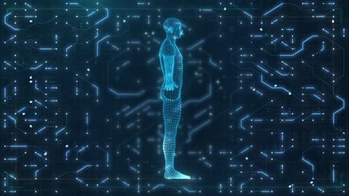 Futuristic Digital Human Data Scan Technology Background