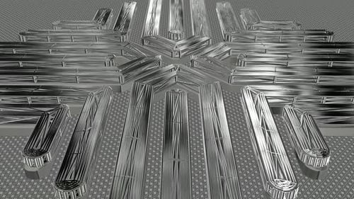 Expanding Geometric Metal Grid Loop Background