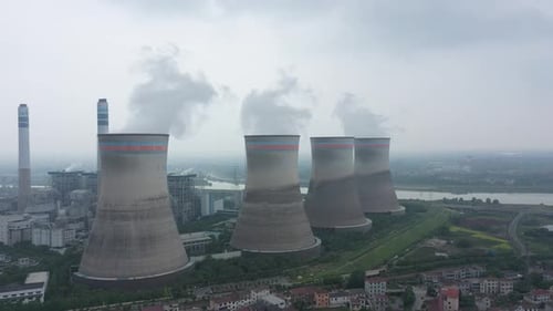 Aerial View of a Thermal Power Plant in China