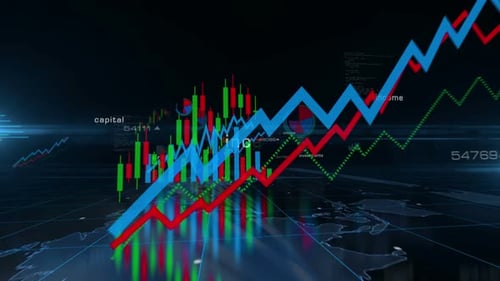 Animated Modern Financial Data Charts and Graphs