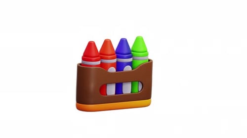 Lápices de colores de animación 3D, material escolar, dibujo artístico