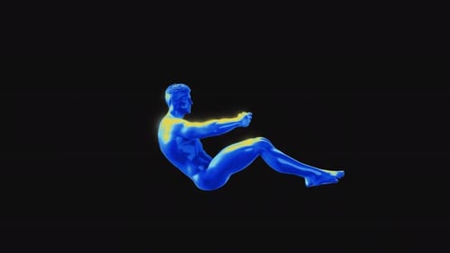 Male Iridescent Exercise Circle Crunches